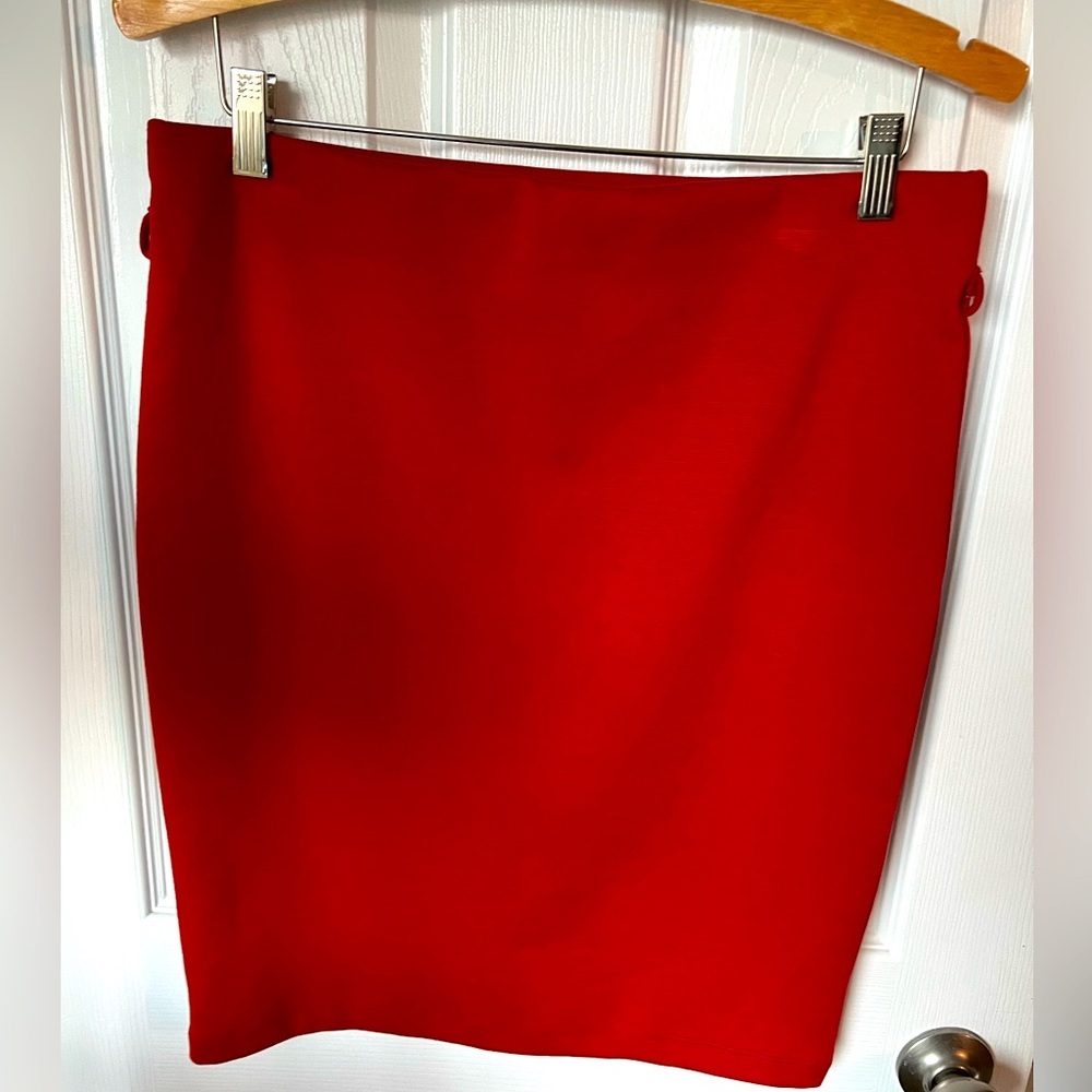 Xhilaration Women’s Red Pencil Skirt with Belt Loop Size Large - Picture 2 of 7